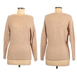 VERTICAL DESIGN Wool Cashmere Crew Neck Neutral Minimalist Sweater M
